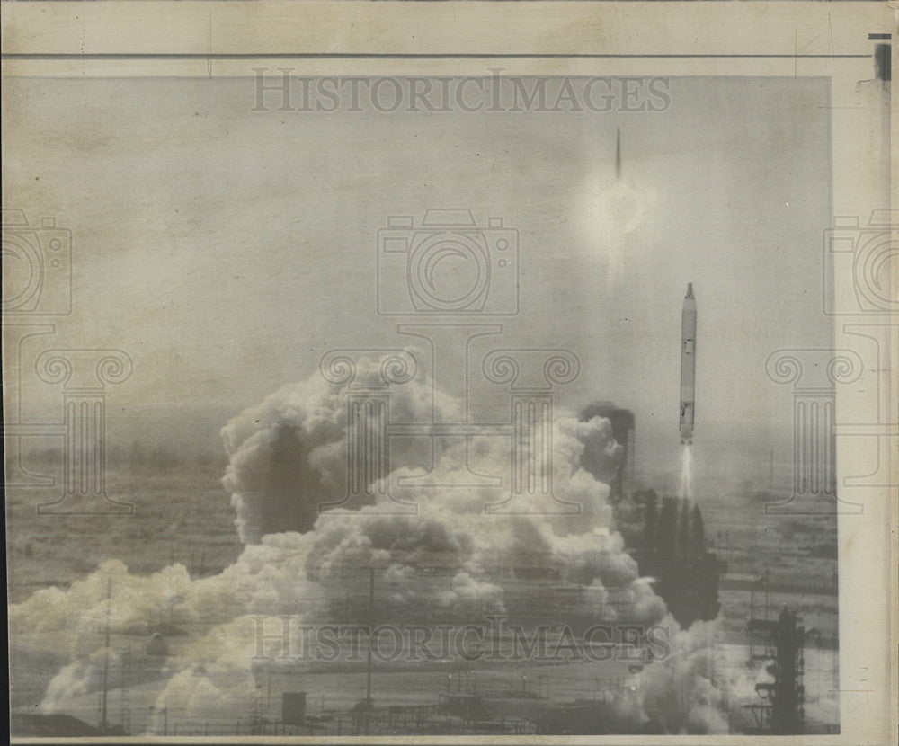 1966 Press Photo Intentional Double Exposure Of Titan Launch - Historic Images