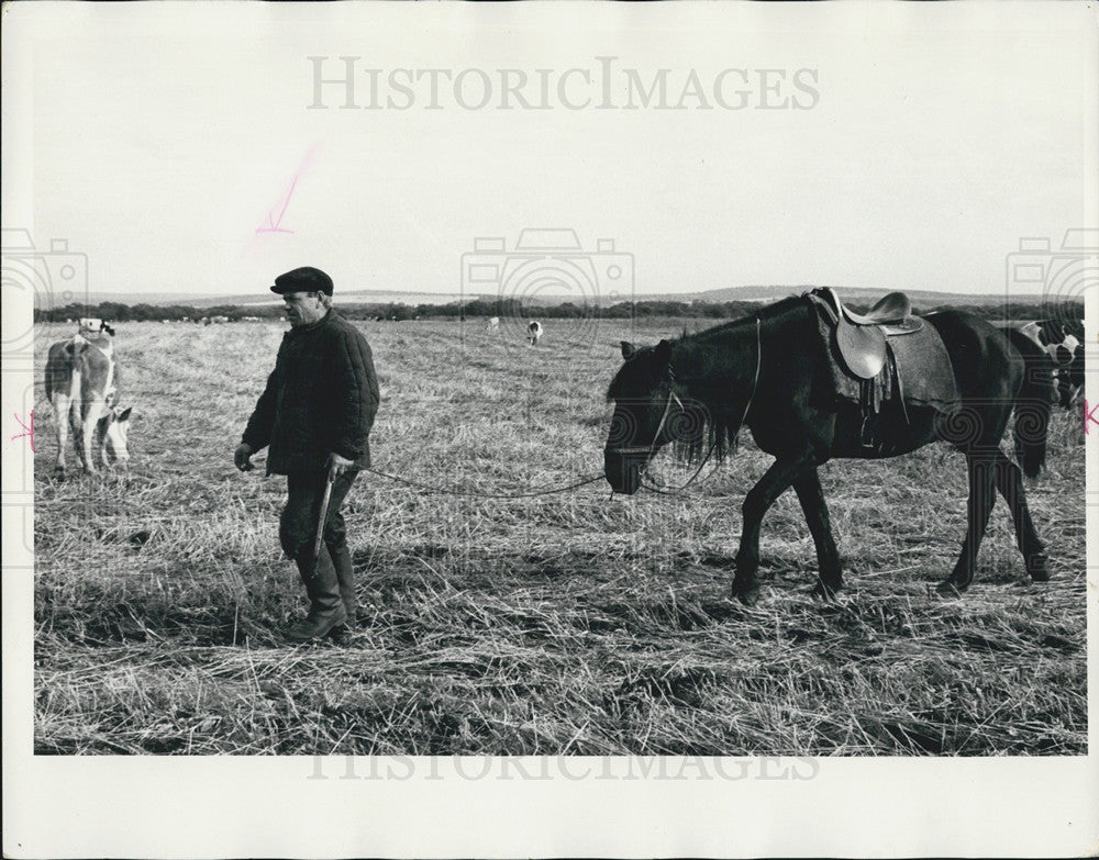 1968 Press Photo Russian cowboy in Siberia, USSR - Historic Images