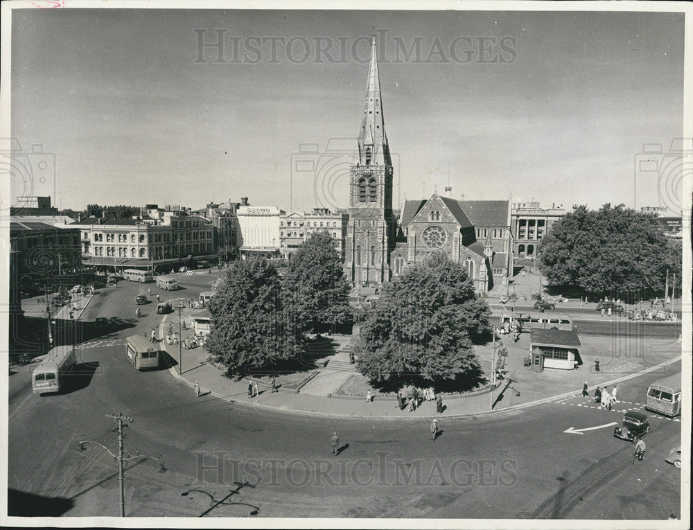 1968 Press Photo Cathedral Square Christchurch looking towards Cathedral - Historic Images