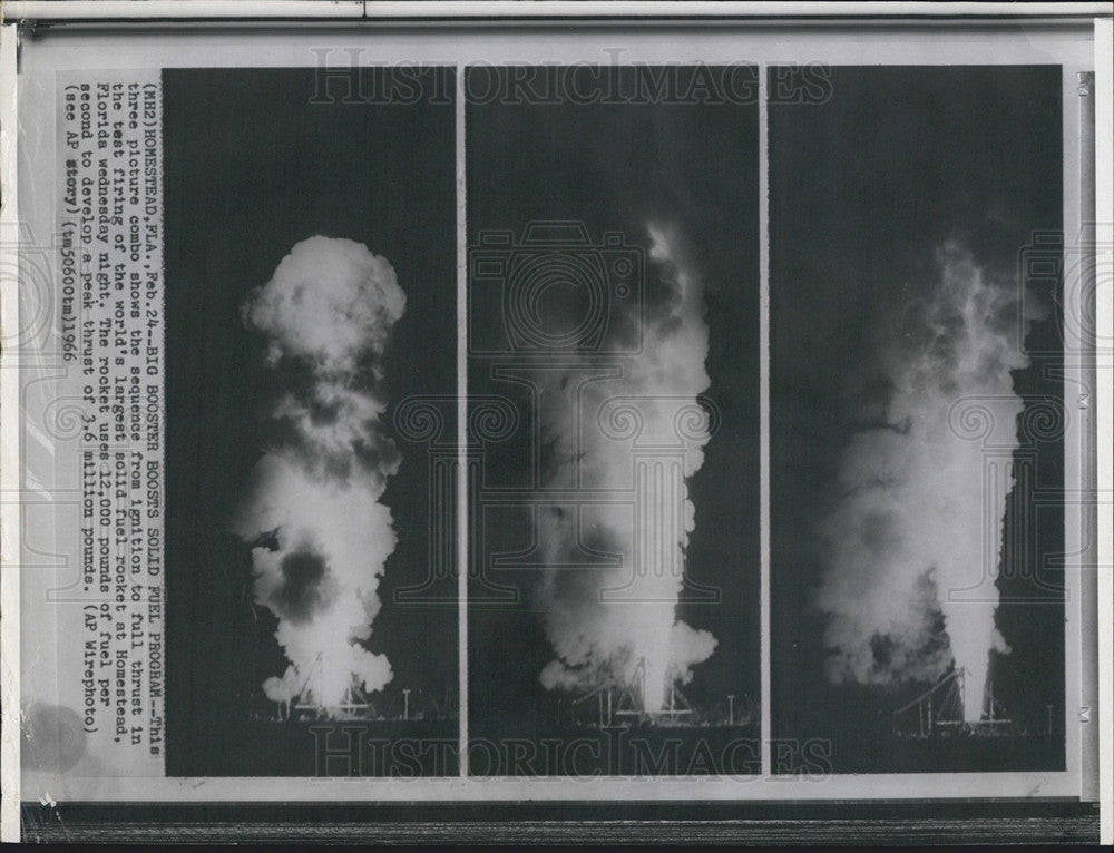 1996 Press Photo at Homestead Florida, "Big Booster Boots Solid Fuel Program" - Historic Images