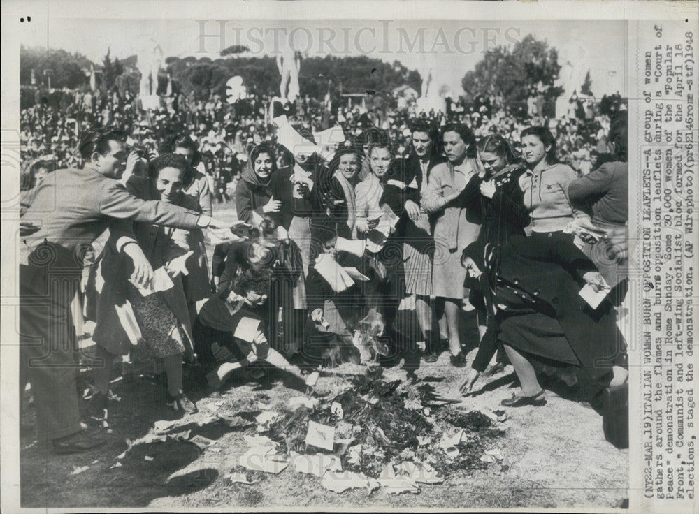 1948 Press Photo Court of Peace demonstration in Rome - Historic Images