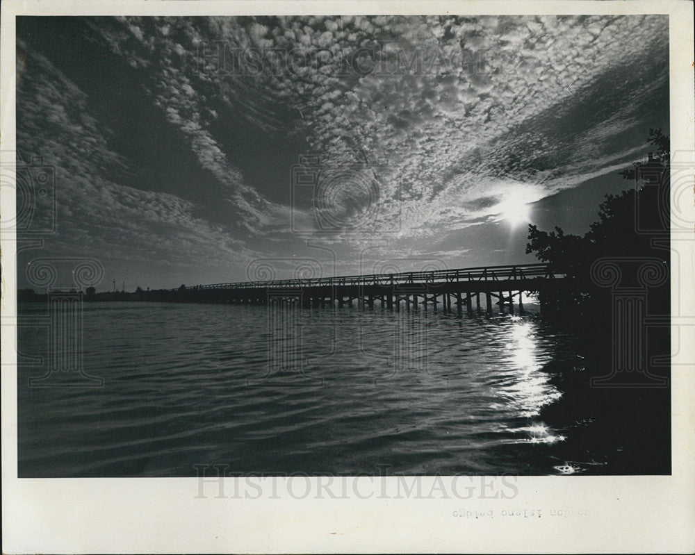 1970 Press Photo A wooden bridge spans the waterway from Weedon Island. - Historic Images