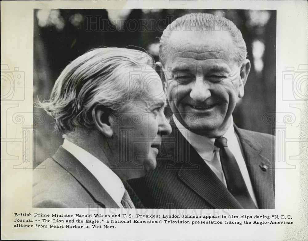 1966 Press Photo British Prime Minister Harold Wilson President Lyndon Johnson - Historic Images