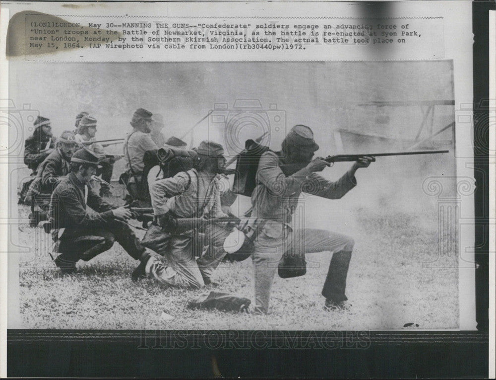 1972 Press Photo Reenactment of confederate soldiers in Virginia - Historic Images