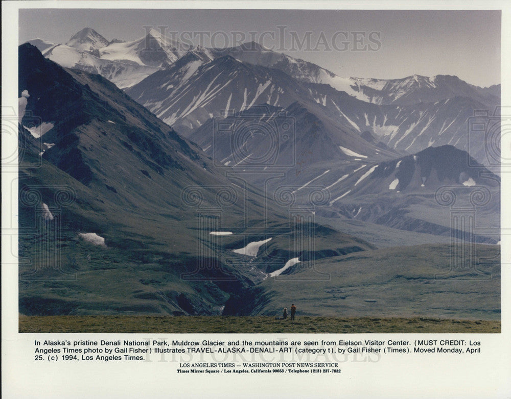 1994 Press Photo Denali National Park Muldrow Glacier Alaska Eielson Center - Historic Images