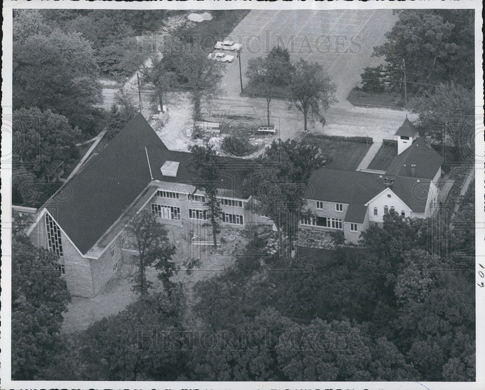 1960 Press Photo Aerial View Of New Sanctuary Of Palos Park Presbyterian Church - Historic Images