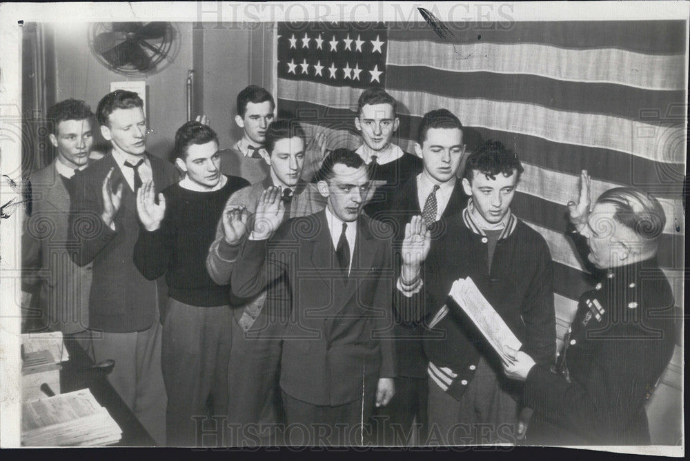 1942 Press Photo All Members Boston Recreation League Baseball Team Enlisted - Historic Images