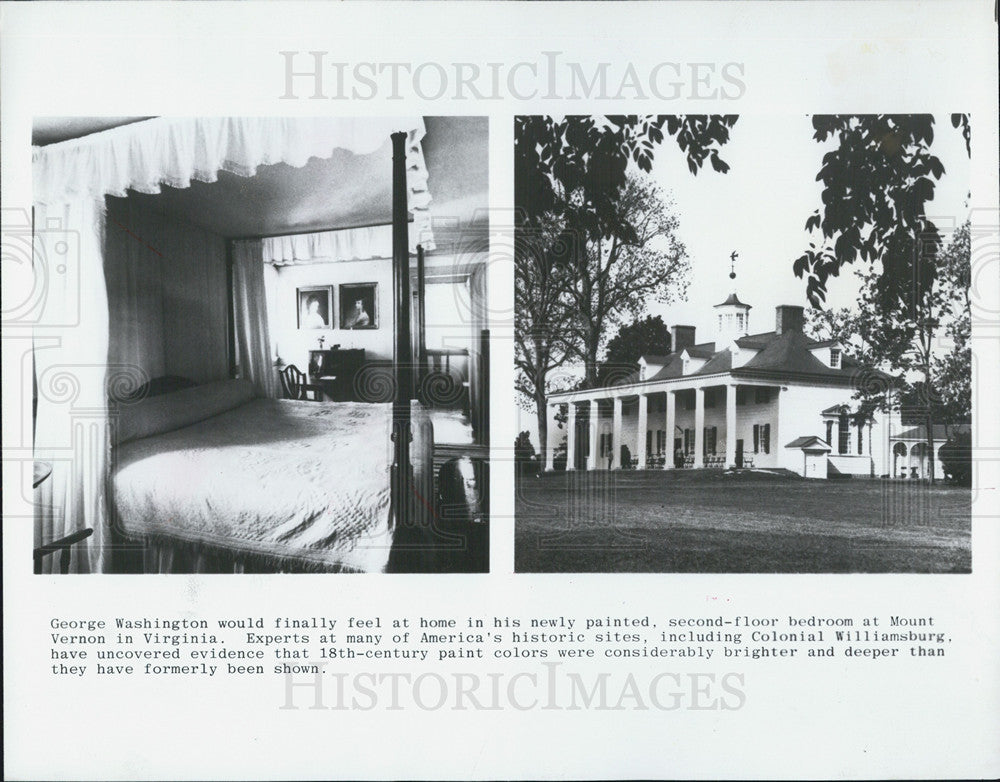 1983 Press Photo Exterior Bedroom Mount Vernon Virginia George Washington House - Historic Images