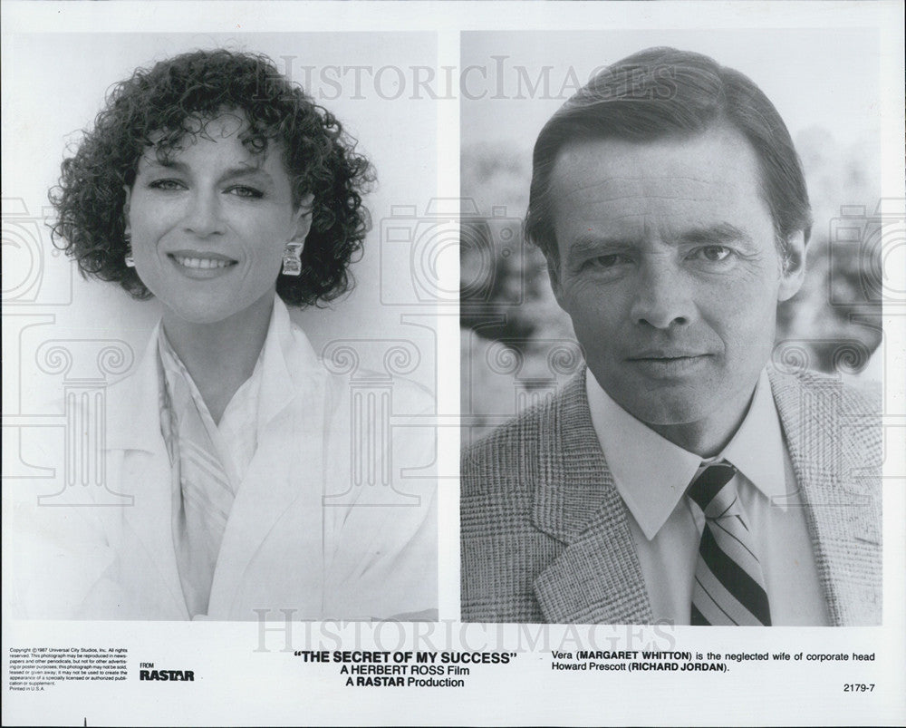 1987 Press Photo Margaret Whitton, Richard Jordan, &quot;The Secret of my Success&quot; - Historic Images