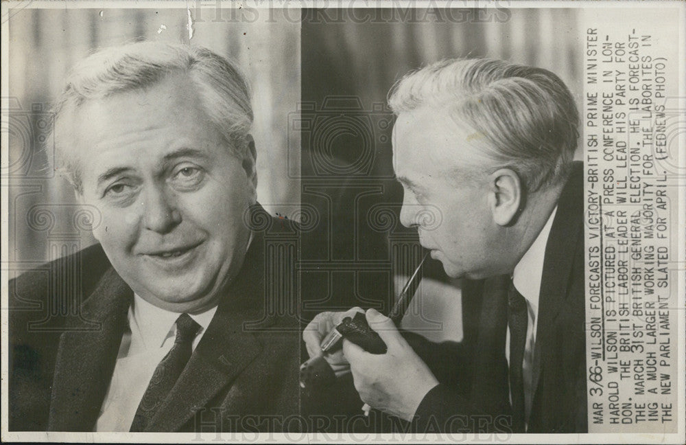 1966 Press Photo British Prime Minister Harold Wilson press conference - Historic Images
