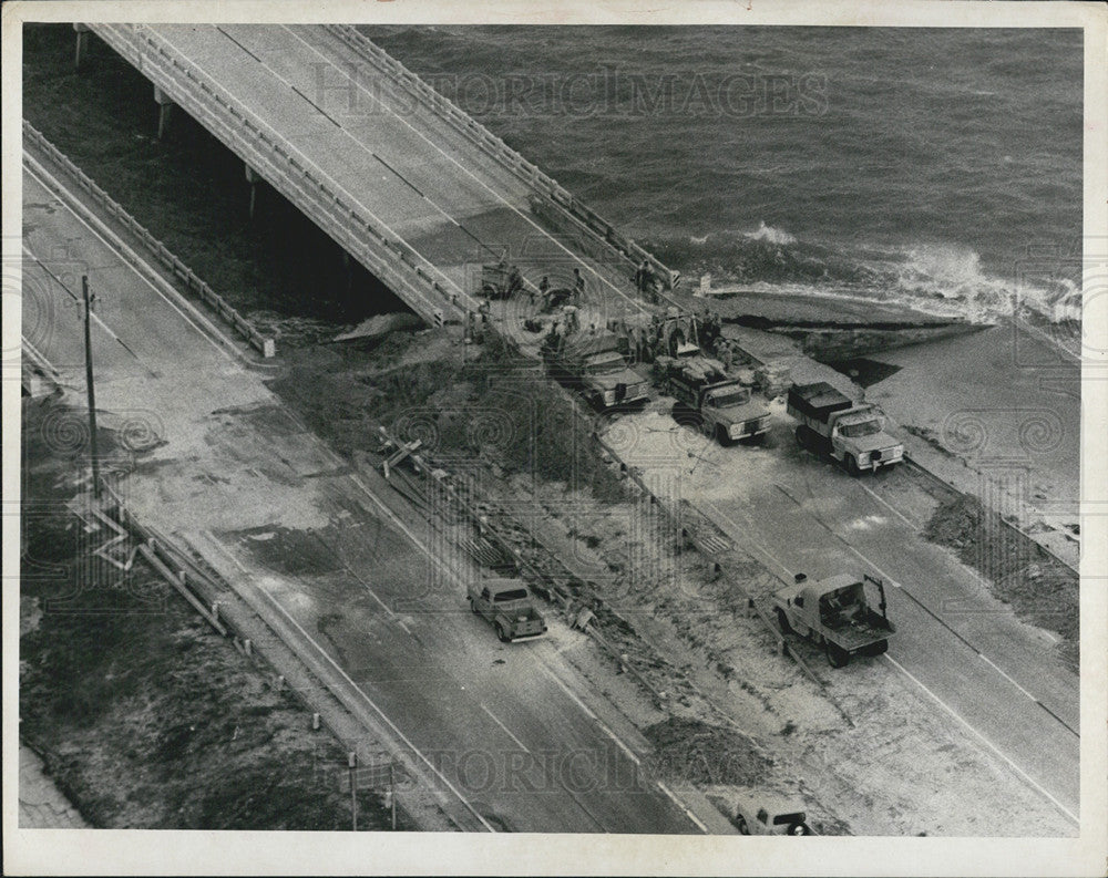 1972 Press Photo Southbound Lane Repairs Of Sunshine Skyway-Tampa Bay - Historic Images