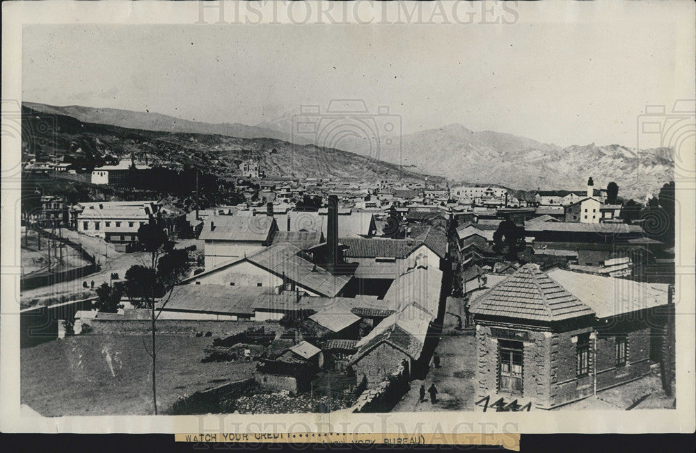 1928 Press Photo Capitol Of Bolivia La Paz Panoramic View - Historic Images