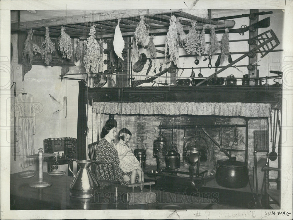 1938 Press Photo Sulgrave Manor Kitchen - Historic Images