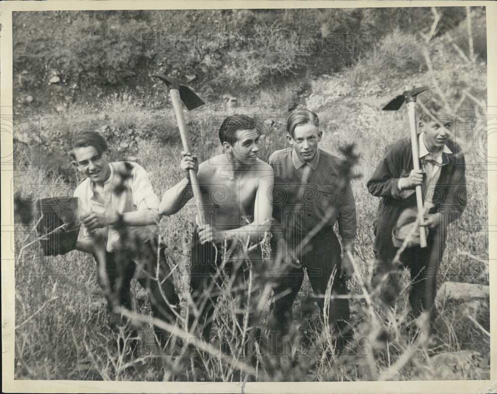 1927 Press Photo Boys Observe American Forest Week In Denver-Chimney Gulch - Historic Images