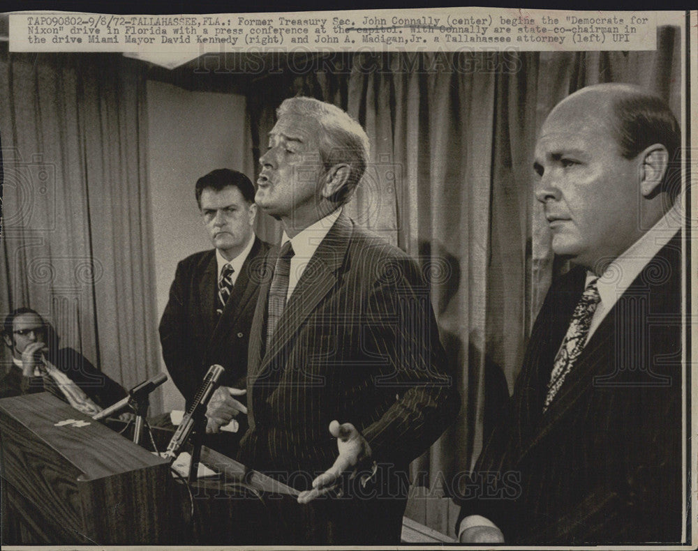 1972 Press Photo Former Treasury Secretary John Connally, Mayor David Kennedy - Historic Images