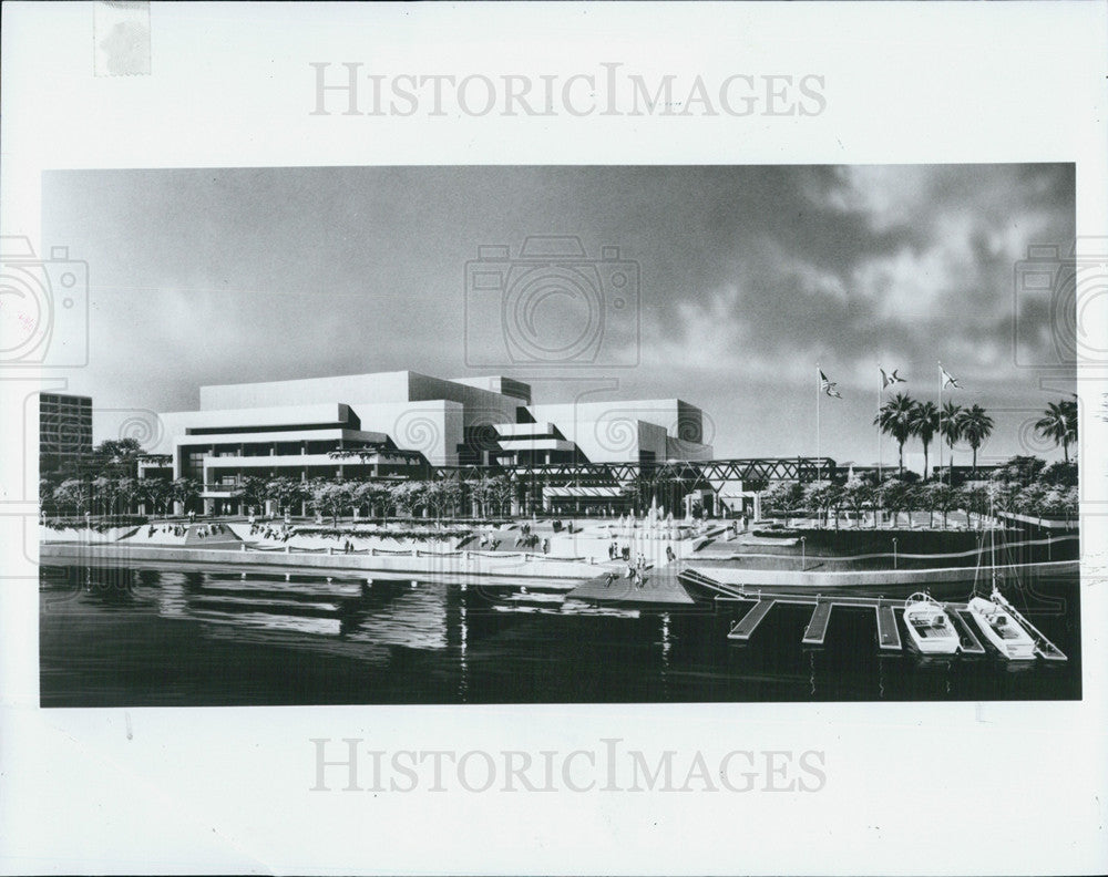 1987 Press Photo Tampa Bay Performing Arts Center Hillsborough River Florida - Historic Images