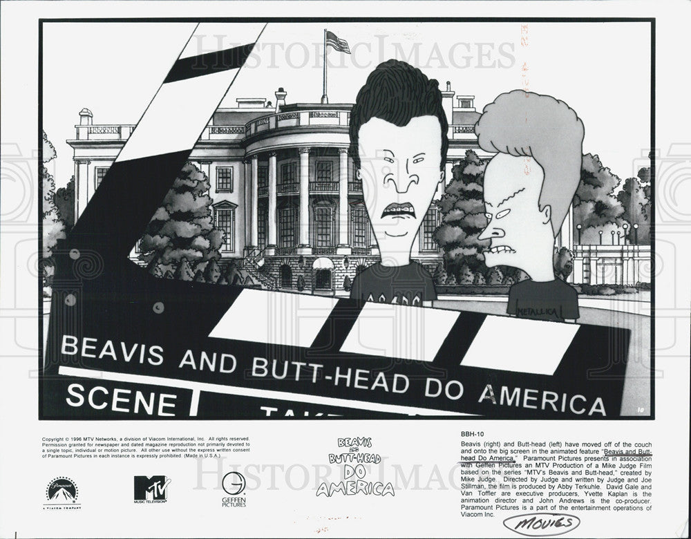 1996 Press Photo Beavis Butt-Head Do America Scene - Historic Images