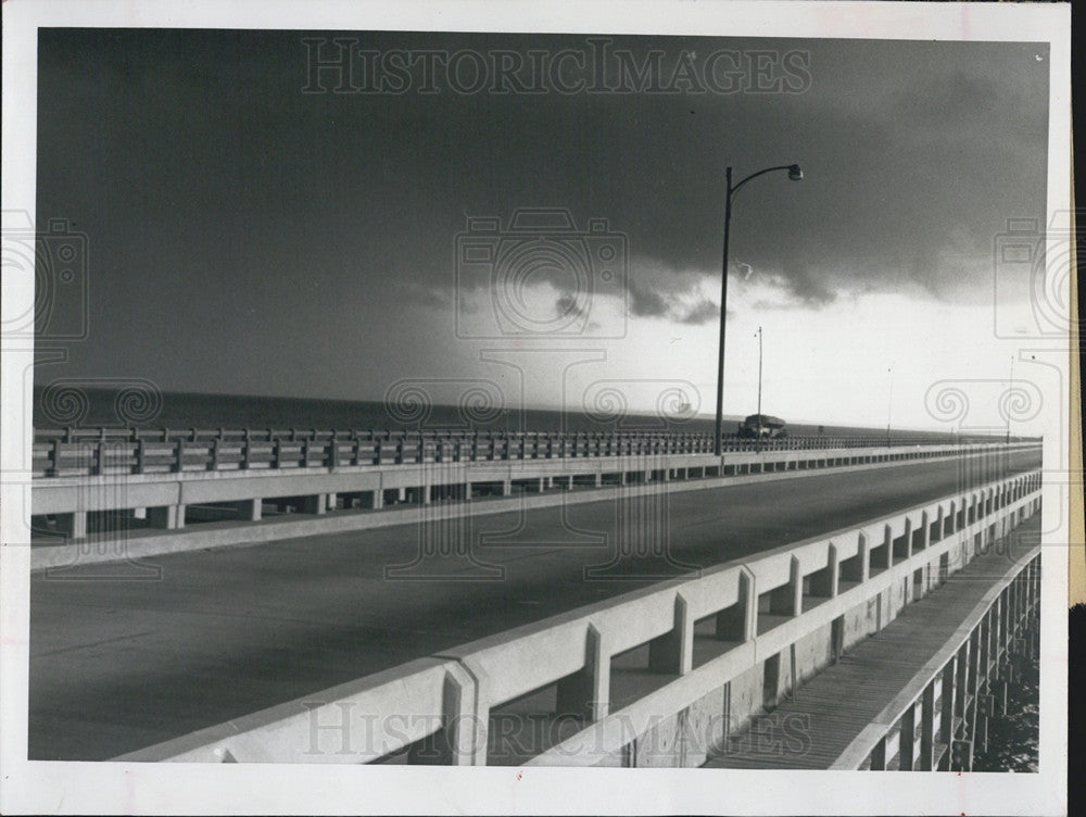 1959 Press Photo Gandy Bridge During Storm St. Petersburg - Historic Images