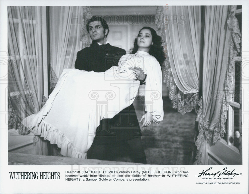 1989 Press Photo Laurence Olivier Merle Oberon Actors Wuthering Heights - Historic Images