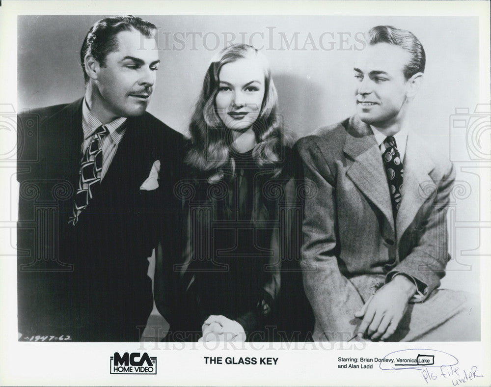 Press Photo Brian Donlevy Veronica Lake Alan Ladd Actors Glass Key - Historic Images