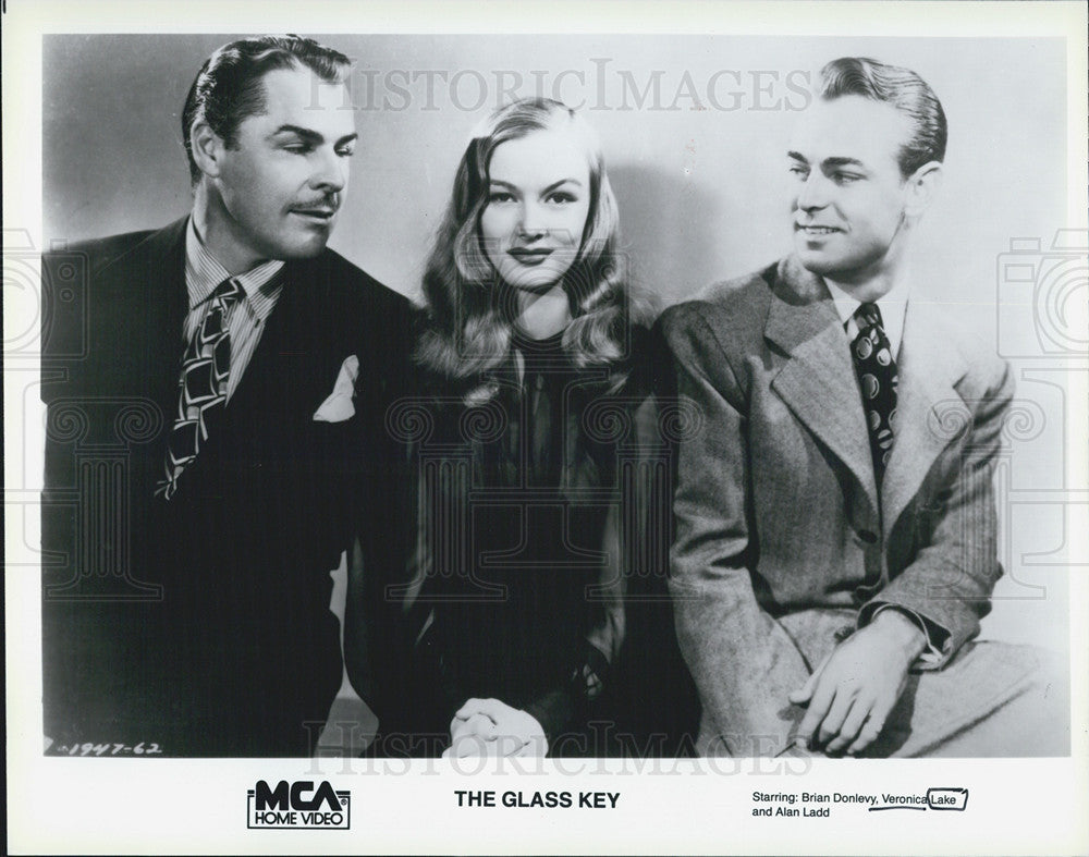 Press Photo Brian Donlevy Veronica Lake Alan Ladd Actors Glass Key - Historic Images