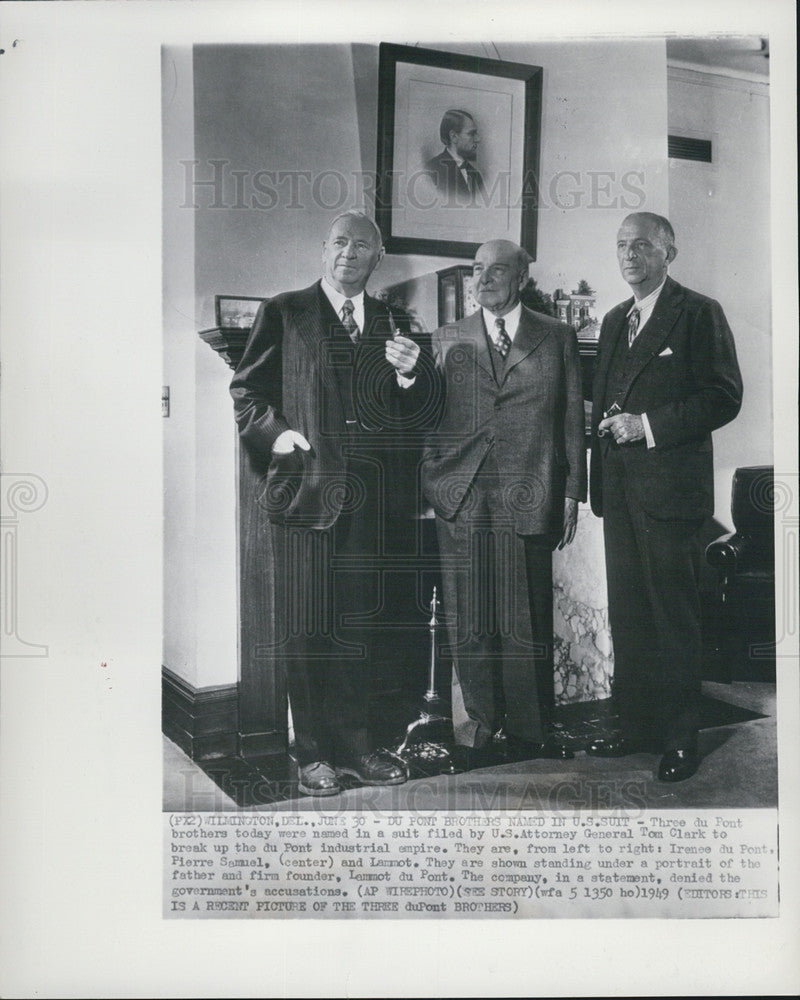 1949 Press Photo DuPont Brothers Named in Law Suit - Historic Images