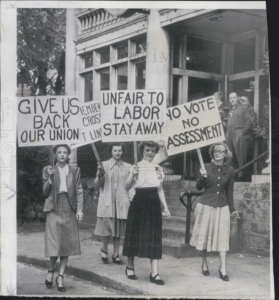 1950 Press Photo office employees CIO United Office Workers picket local - Historic Images