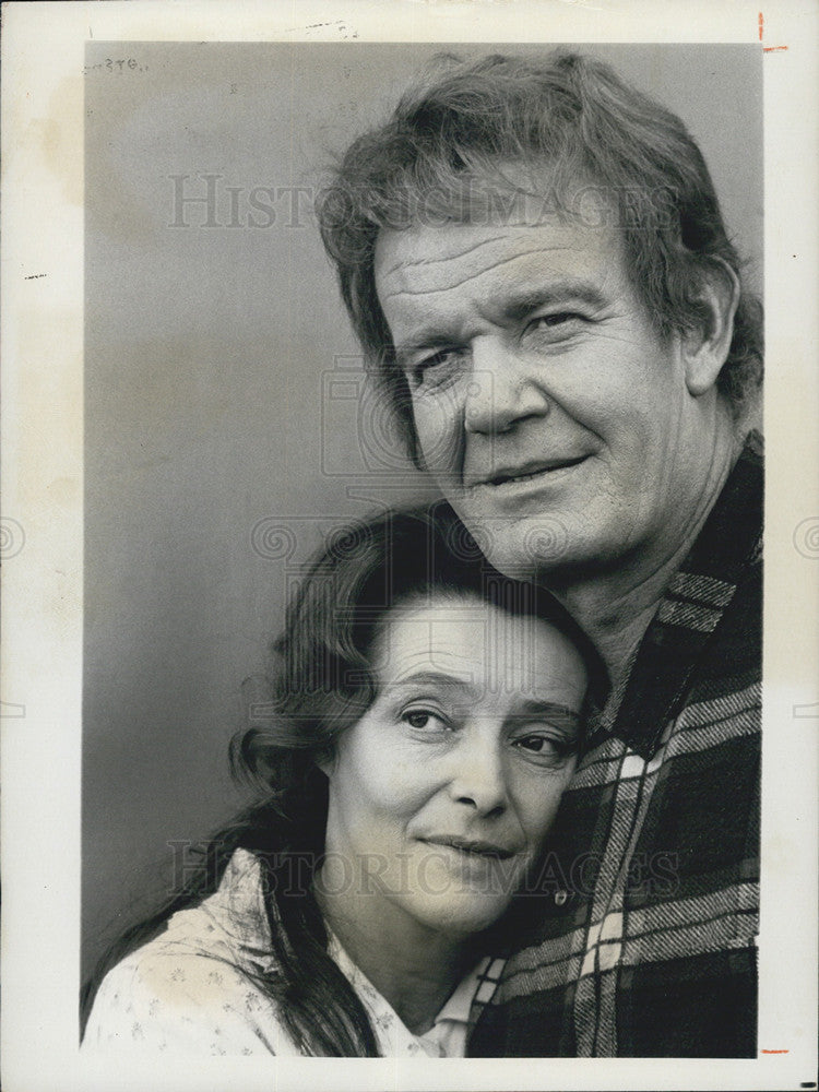 1976 Press Photo Patricia Neal &amp; Andrew Duggan in &quot;The Homecoming A Christmas - Historic Images