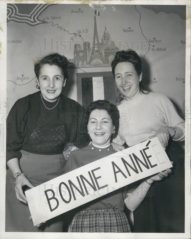 1955 Press Photo Happy New Year in French - Historic Images