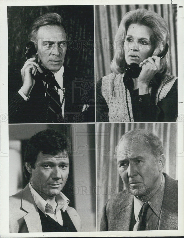 1981 Press Photo Angie Dickinson, Anthony Quayle, Michael Parks and Christopher - Historic Images