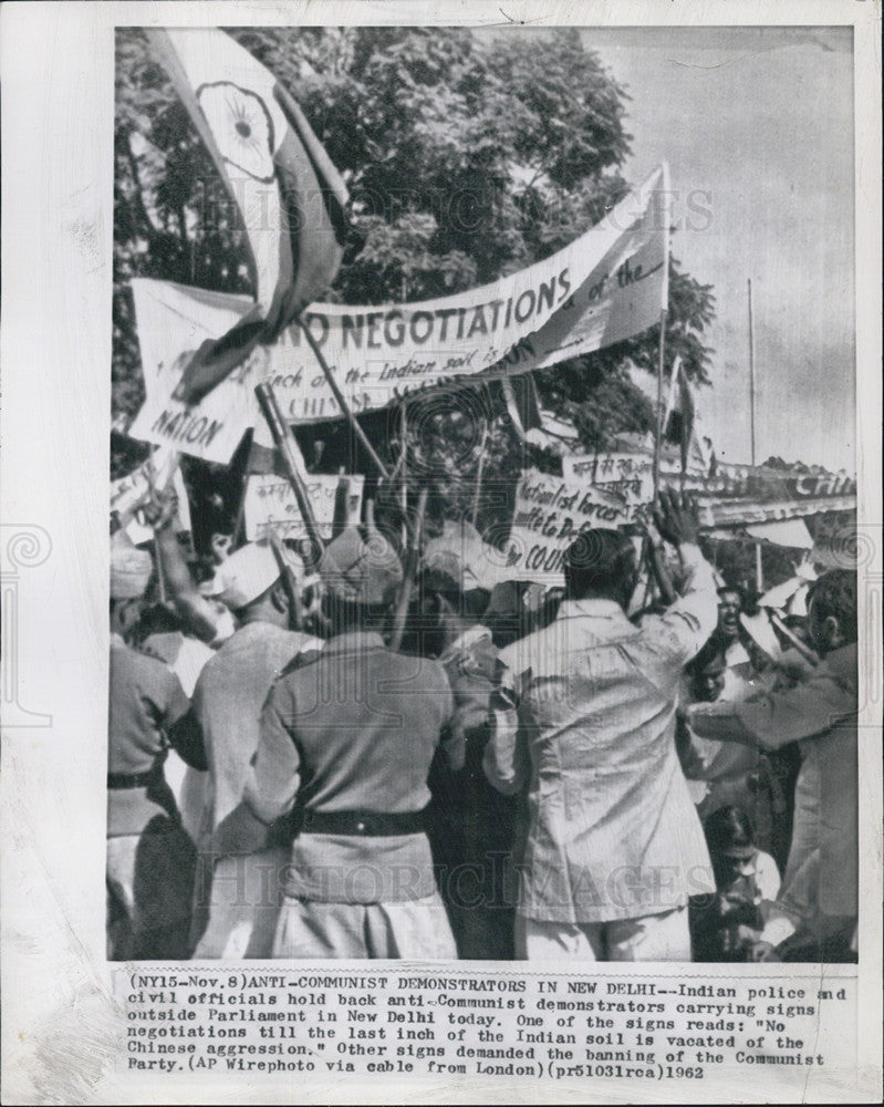 1962 Press Photo Anti-Communist Demonstrations in New Delhi, India - Historic Images