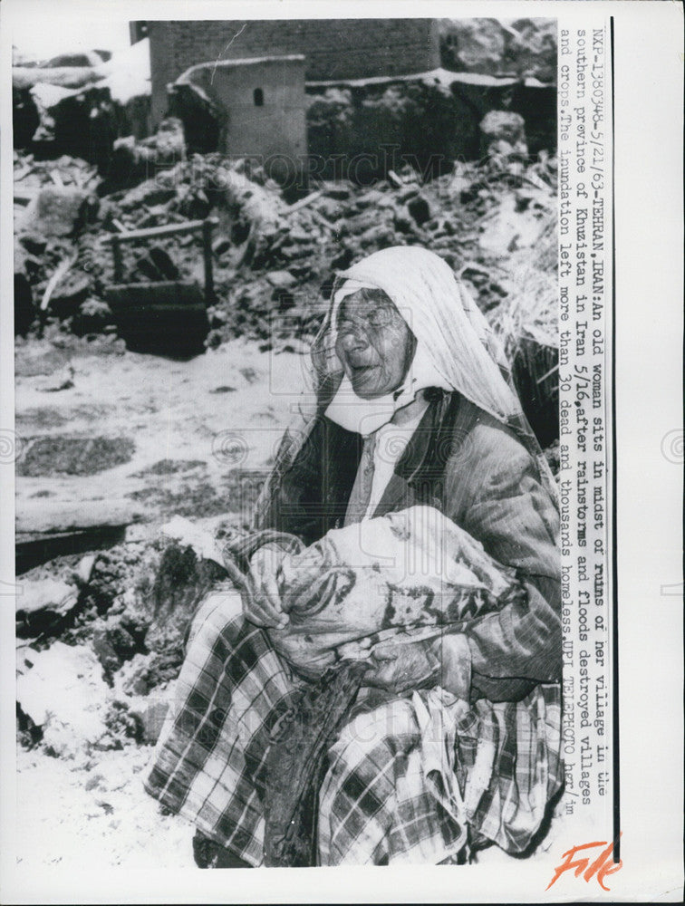 1963 Press Photo Tehran, Iran Hit By Rainstorms and Floods - Historic Images