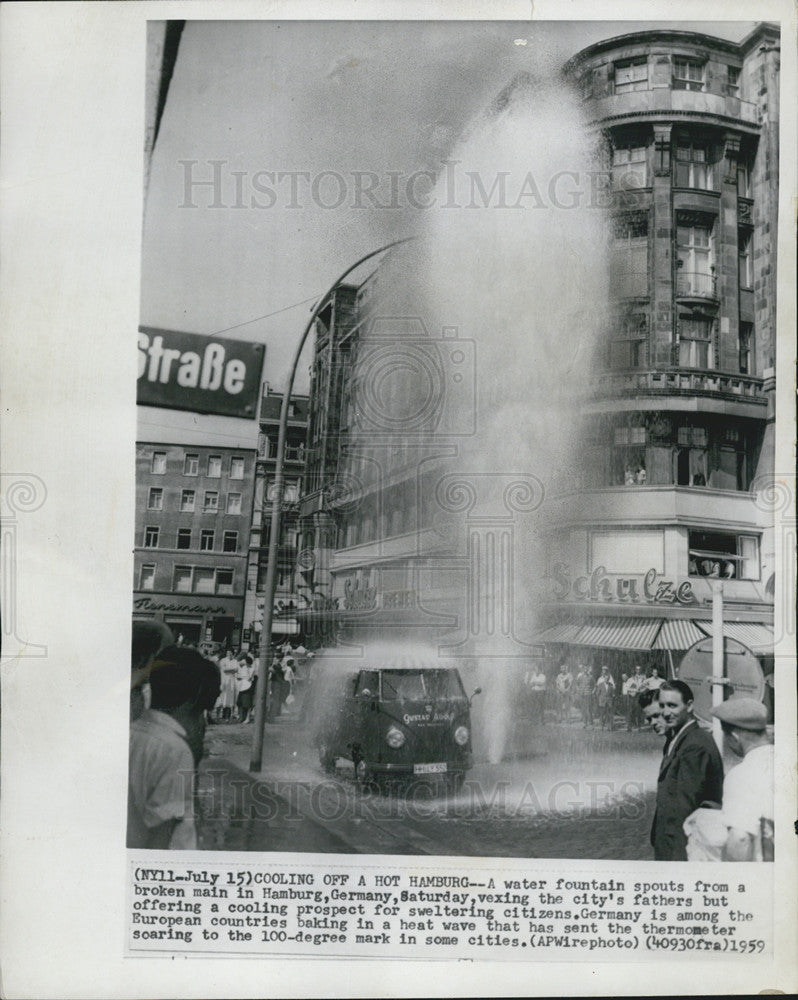 1959 Press Photo Broken Main, Hamburg, Germany - Historic Images