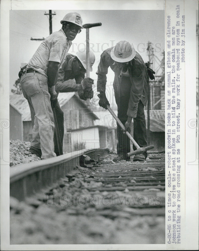 1985 Press Photo Robert Goodwin, Samual Gibson, Clarence Johnson - Historic Images