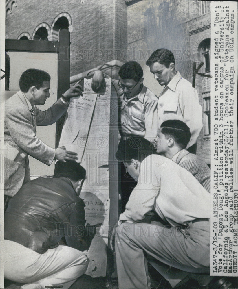 1948 Press Photo University of California, Los Angeles, Student Petition - Historic Images