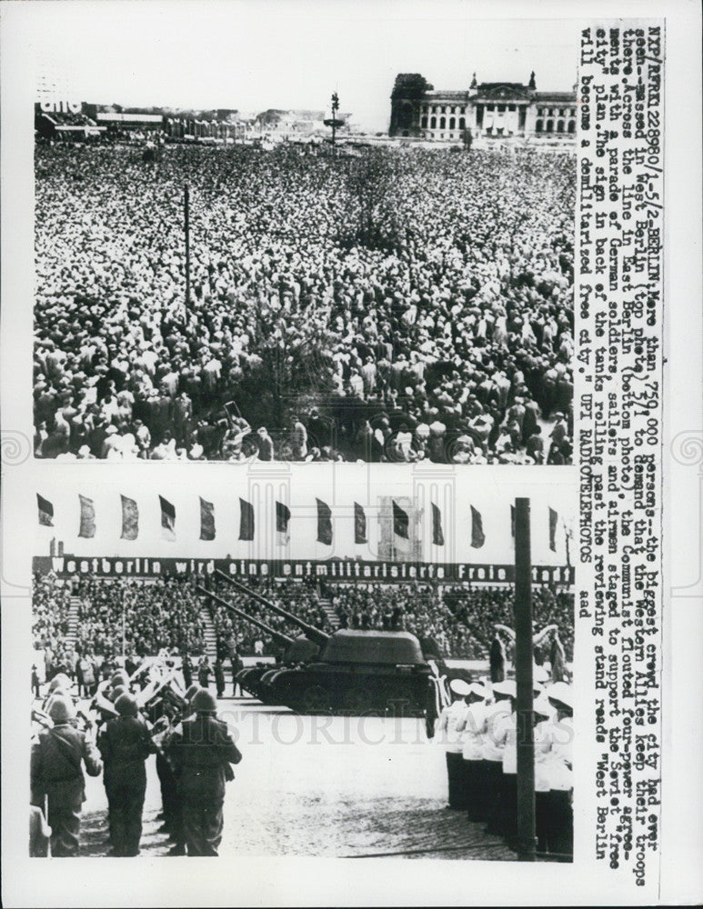 Press Photo West Berlin, East Berlin, May Day Protests - Historic Images