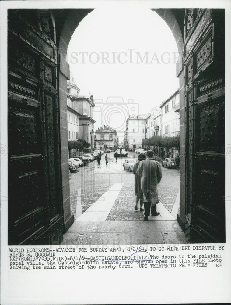 1964 Press Photo Papal Villa, Castelgandolfo Estate - Historic Images