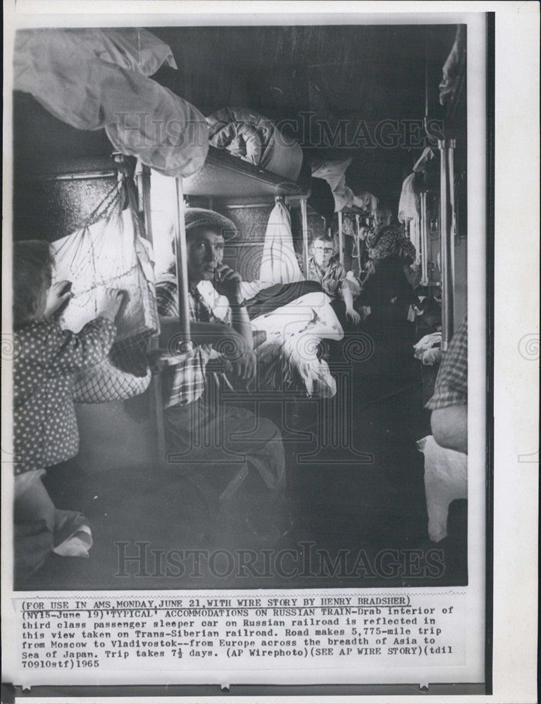 1965 Press Photo Typical Accommodations Russian train accommodations - Historic Images