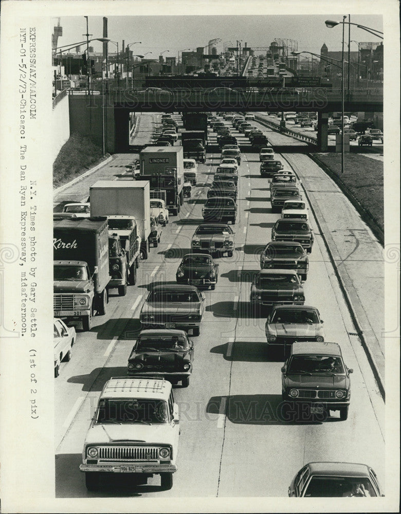 1973 Press Photo Dan Ryan Expressway in Chicago - Historic Images