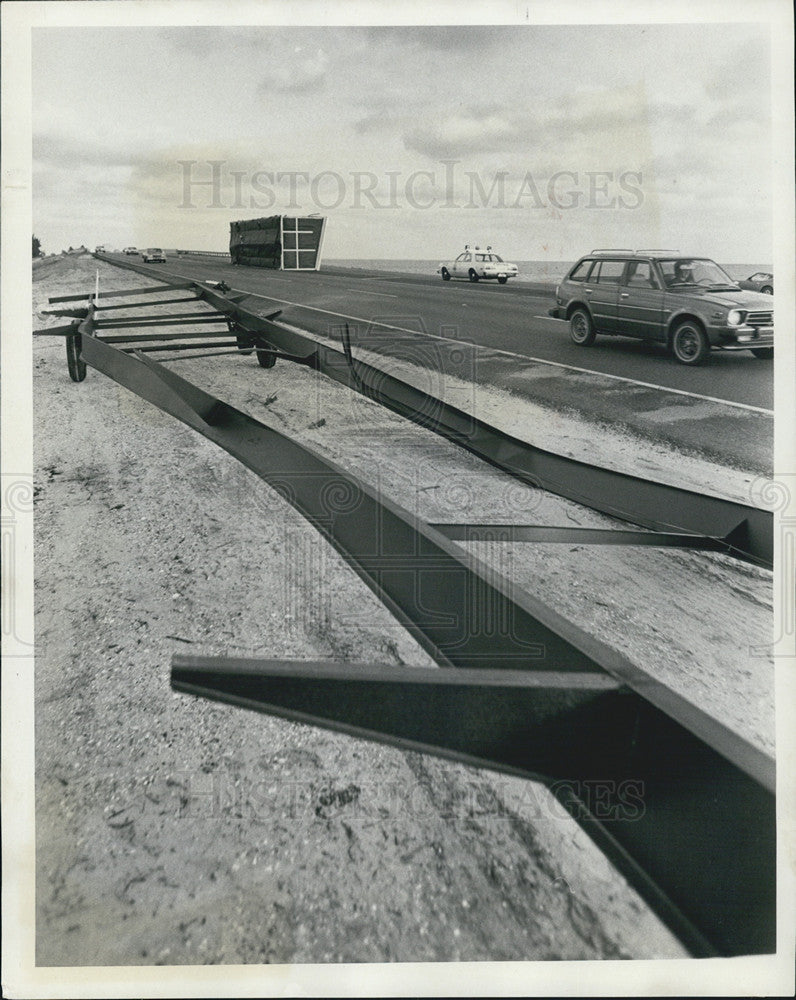 1979 Press Photo Overturned mobile home Courtney Campbell Causeway - Historic Images