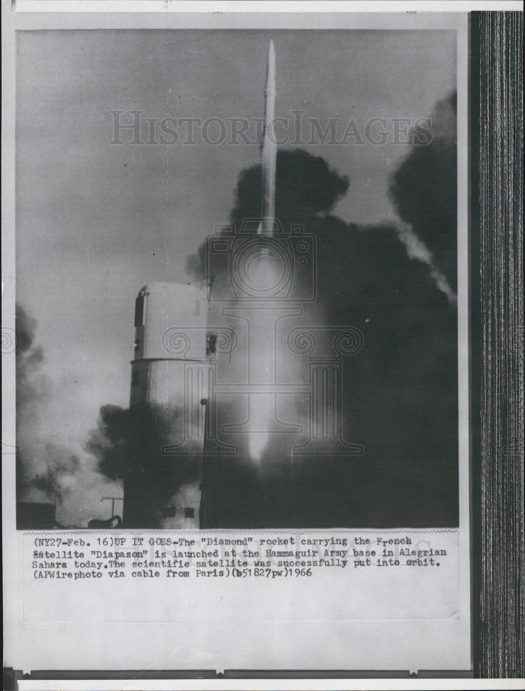 1966 Press Photo Diamond Rocket, French Satellite Diapason, Algeria - Historic Images