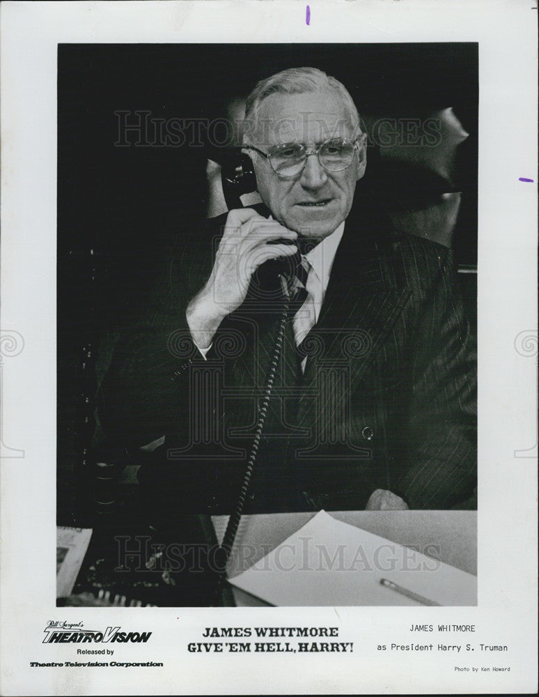 1976 Press Photo James Whitmore, Give &#39;em Hell Harry - Historic Images