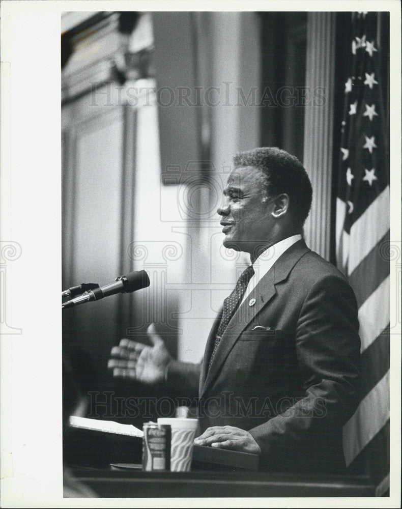 1983 Press Photo Chicago Mayor Elect Harold Washington At State Capitol - Historic Images