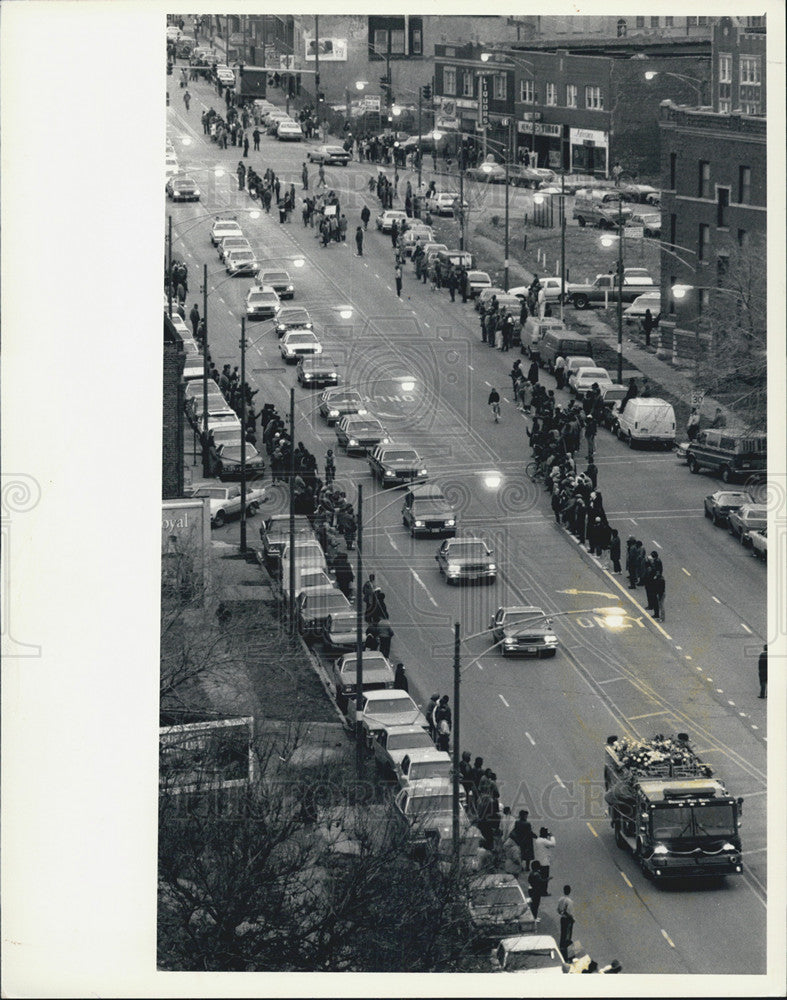 1987 Press Photo Chicago Mayor Harold Washington Funeral Procession - Historic Images