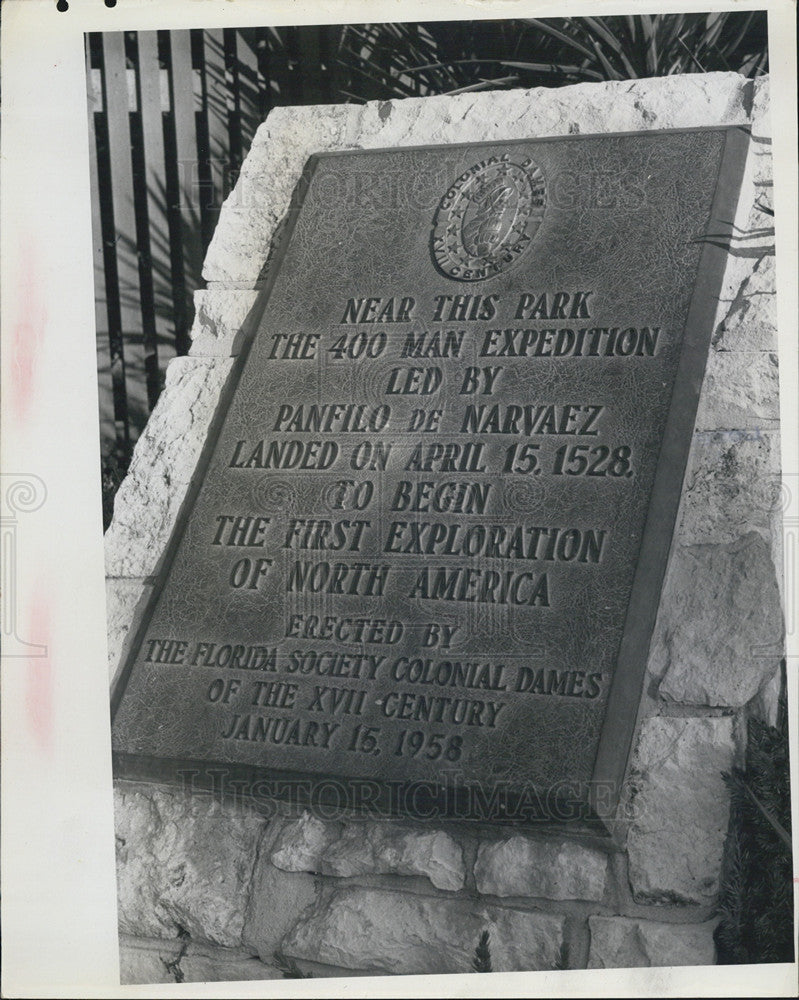 1967 Press Photo Abercrombie Park Plaque/St. Petersburg Florida - Historic Images