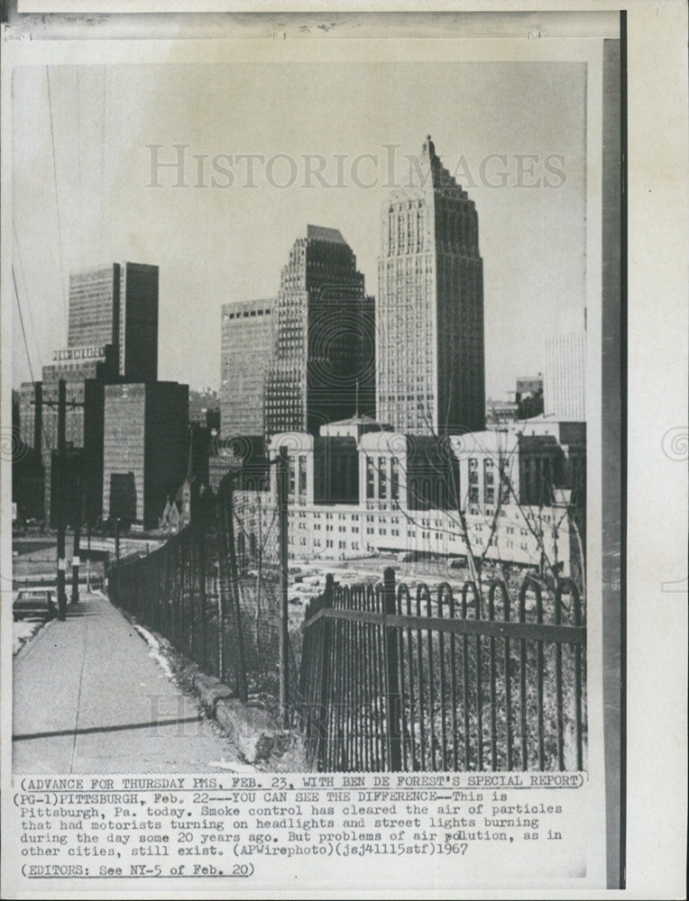 1967 Press Photo Pittsburgh Pennsylvania Skyline - Historic Images