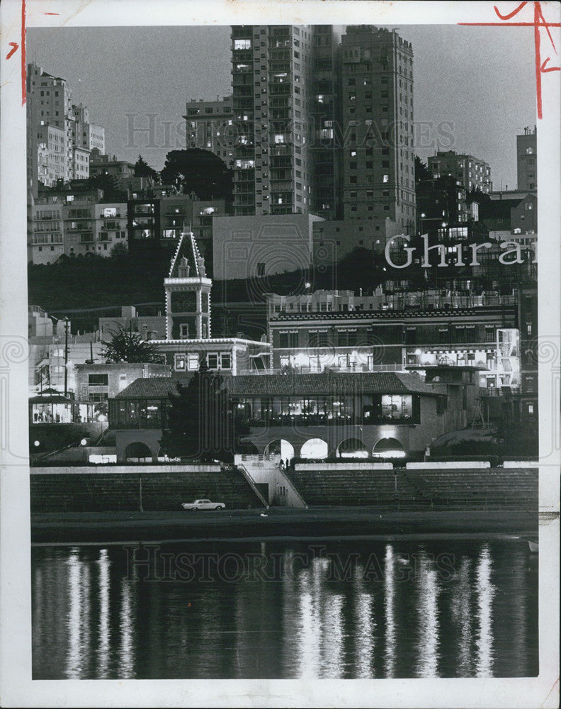1979 Press Photo San Francisco Waterfront Ghiradelli Square Aquatic Park Lagoon - Historic Images