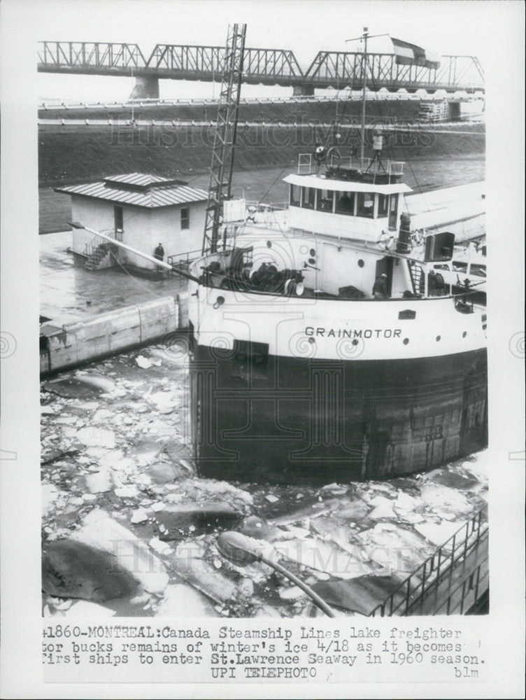 1960 Press Photo Canada Steamship lake Freighter - Historic Images