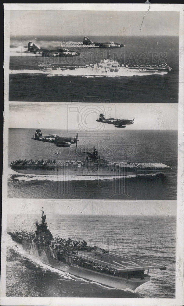 1952 Press Photo Navy Aircraft from US Princeton, Boxer and Philippine Sea - Historic Images