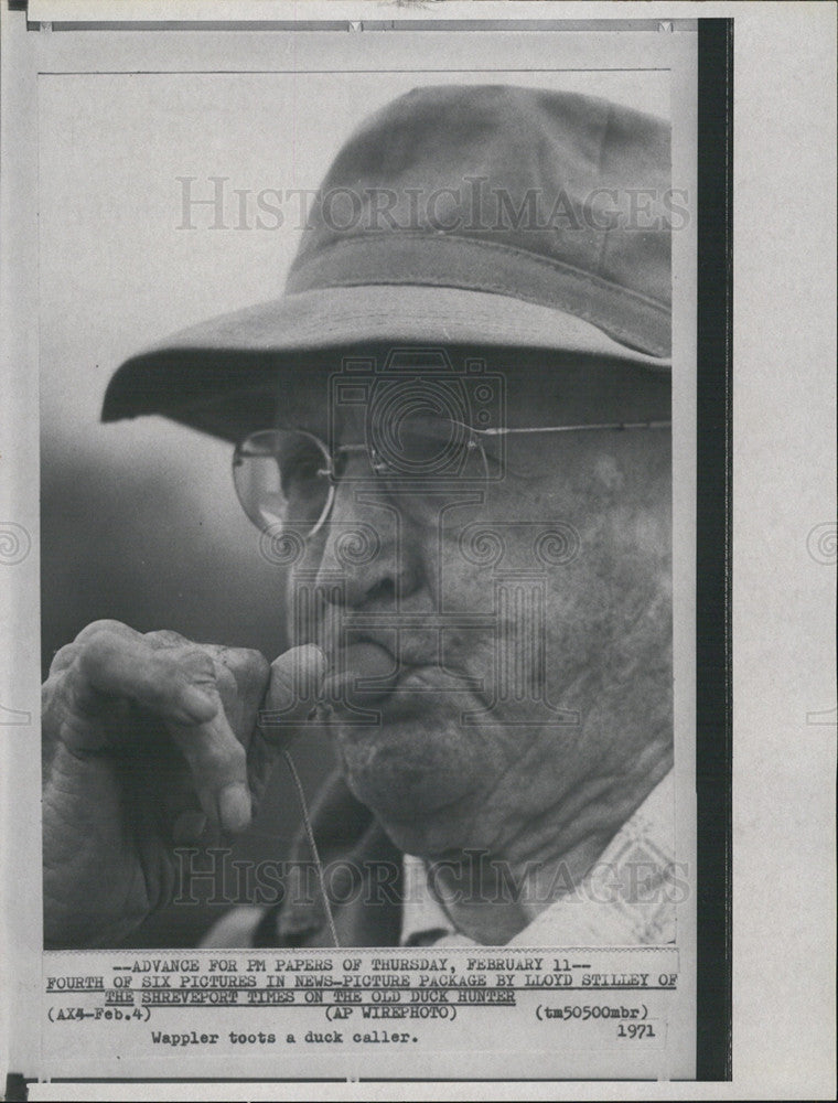 1971 Press Photo Wappler/Duck Caller/Hunting - Historic Images